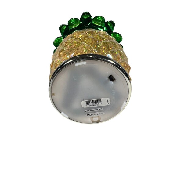 Bath & Body Works Light Up Glitter Pineapple Single Wick Candle Holder Globe New - Picture 9 of 11